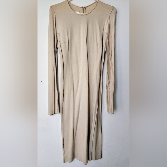Maison Martin Margiela Cream Nude Bodycon Dress Italy 40 - Picture 1 of 7